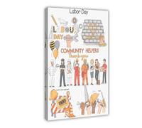 Labor Day Poster Educational Canvas Poster Wall Art Decor Print Picture Paintings for Living Room Bedroom Decoration 24x36inch(60x90cm)