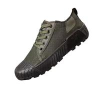 Labor Protection Shoes for Men Outdoors Durable Low Cut Canvas Thick and Durable Release Shoes Anti Slip and wear Resistant (Green,4)