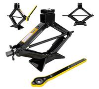 Labor-saving Car ScissorJack with Ratchet, 2Ton Heavy Duty Thickened Steel Scissor Jacks for Cars, Lifting Range:4.9“-16.1”, Universal Scissor Jack for Lifting Cars/SUV/Sedans Car Emergency Kit, Black