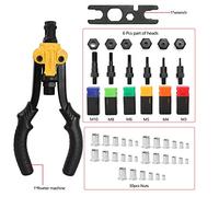 Labor-Saving Hand Riveter BT617 Manual Rivet Machine Riveting Tools with Nut Dies for DIYers Mechanics Artists Black and Yellow