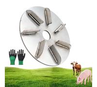 Labor-Saving Pig Hair Remover Scraper Disc, Metal Labor Saving Hair Removing Disc Animal, 7/9 Teeth, Hog Scraper Tool for Livestock Dehairing, for Family Workshop Hen Sheep Cattle Pig (1pc, 7 Teeth)