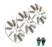 Labor-Saving Pig Hair Remover Scraper Disc, Metal Labor Saving Hair Removing Disc Animal, 7/9 Teeth, Hog Scraper Tool for Livestock Dehairing, for Family Workshop Hen Sheep Cattle Pig (3pcs, 9 Teeth)