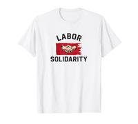 Labor Solidarity Red Flag Leftist Protest Dark Text Value Graphic T-Shirt