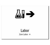 Labor - To the Laboratory - Sticker A3: 420 x 297 mm - With Graphic and Text