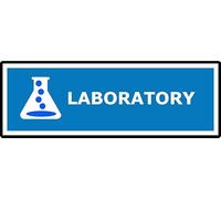 Laboratory | 45cm x 15cm | Blue - Vinyl Sign for Research Facilities, Medical Labs, Science Labs, Restricted Areas"