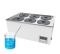 Laboratory Baths Water Baths, Digital Display Thermostatic Water Bath with Time & Temperature Adjustable, Dry Burn Protection, Electric Lab Heating Bath Devices for Experiment(6 hole)