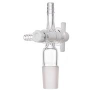 Laboratory Borosilicate Glass 3-Way Flow Control Adapter with PTFE Stopcock Lab Glassware (34/35)