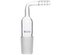 Laboratory Borosilicate Glass Bent Inlet Adapter Lab Glassware 90 Degree Bent Inlet Adapter with 9 mm Hose Connection (24/29)