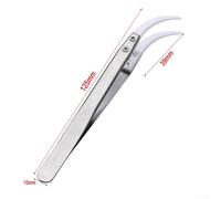 Laboratory Electronics Repair Soldering Crafts Precision Ceramic Tweezers with Zirconia Tips Heat Resistant Antimagnetic Stainless Steel ESD Secure Elite Temperature for Resistant(Big Curved TIP)