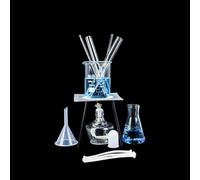 Laboratory Heating Kit, Chemical Reaction Set, Alcohol Lamp Tripod, Beaker, Test Tube, Dropper Student Chemistry Lab Glassware(Set B)