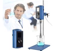 Laboratory High Shear Mixer, High Speed Dispersing Homogenizer with LCD Display and Stepless Speed Regulation 2000-28000RPM for Emulsion, Cells Dispersion