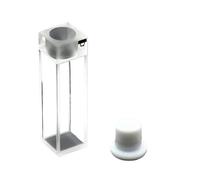 Laboratory quartz Cuvette fluorescent cell 10mm with PTFE plug for good sealing sintering technology with four sides transparent 1/PK