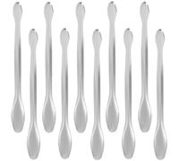 Laboratory Sampling Spoons Double Head Stainless Steel 10pcs Silver