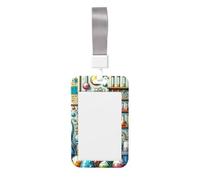 Laboratory-Scene-Lab-Items Abs Vertical Id Badge Holder, Name Badge with Clear Scanning Film