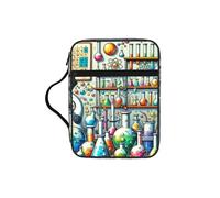 Laboratory-Scene-Lab-Items Bible Cover Case with Handle, Water-Resistant Oxford Fabric Bible Bag Organizer with Zipper Pockets for Church