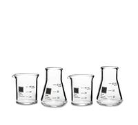 Laboratory Shot Glass Set by Periodic Tableware, Borosilicate Glass Beakers & Flasks with Kiln Fired Enamel Markings