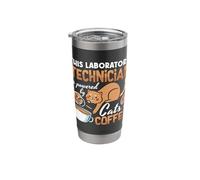 Laboratory Technician is Powered by Cats Coffee Lab Tech Stainless Steel Insulated Tumbler