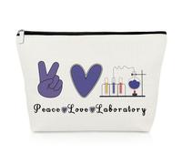 Laboratory Technician Makeup Bag Thank You Gifts for Medical Lab Technician Assistant Tech Colleague Lab Tech Gifts for Women Appreciation Cosmetic Bag Christmas Birthday Present Travel Pouch