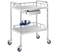 Laboratory Trolley with Storage Shelves and Castors for Dental Salons, Research Centers, and Hospitals