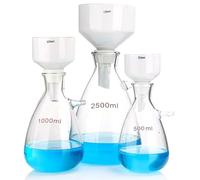 Laboratory Vacuum Filtration Kit with Rubber Tube,Rubber Tray,Filtering Flask and Buchner Funnel. (2500ML)