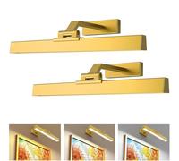 LABOREDUCER 40cm Rechargeable Picture Lights for Wall 2 Pack,5000mAh Battery Operated Picture Lights with Remote,Wireless LED Dartboard Frame Gallery Display Art