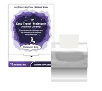 Labottach Easy Travel Melatonin 3mg Dissolvable Strips - Quick Dissolve Sleep Aid for a Restful Night's Sleep, 10-Count, White