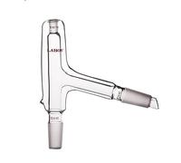 Laboy HMA015701 Glass 3 Way Thermometer Adapter Vacuum Jacked Distillation Adapter with 24/40 and 10/18 Joints