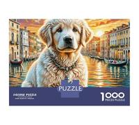 Labradoodle 1000 Pieces Eco-friendly Paper Sturdy Cardboard Jigsaw Puzzle Set Adorable Pet Impossible Hard Difficult Birthday Toy Jigsaw For Home Decoration 38x26cm/1000pcs