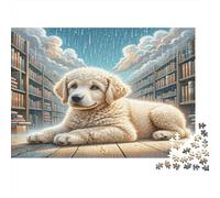 Labradoodle 1000Pc for Adults Kids: Poodle in Rainy City Educational Games Suitable for Decompression 70x50cm/1000pcs