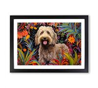 Labradoodle Art Deco Framed Print | A2 Black Framed Wall Art | Ready to Hang | Art Deco Nature Picture | Living Room Bedroom Lounge Office