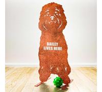 Labradoodle Cockapoo Statue Garden Ornament Christmas Decoration Gift Dog Owner Mom Her Lover Him Woman Figurine Themed Sculpture (Personalised Statue - Natural Oxidised)