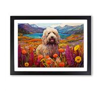 Labradoodle Colour Field Framed Print | A2 Black Framed Wall Art | Ready to Hang | Modern Nature Picture | Living Room Bedroom Lounge Office