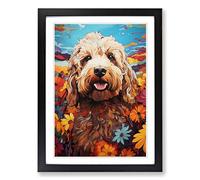 Labradoodle Colour Field Framed Print | A2 Black Framed Wall Art | Ready to Hang | Modern Nature Picture | Living Room Bedroom Lounge Office