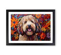 Labradoodle Colour Field No.2 Framed Print | A2 Black Framed Wall Art | Ready to Hang | Modern Nature Picture | Living Room Bedroom Lounge Office