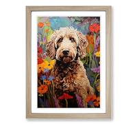 Labradoodle Contemporary No.2 Framed Print | A2 Oak Framed Wall Art | Ready to Hang | Contemporary Nature Picture | Living Room Bedroom Lounge Office