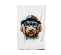 Labradoodle Dog Face Splashart Tea Towel Warren Reed - Designer Multi One Size