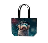 Labradoodle Dog Splashart Beach Shopper Tote Bag Warren Reed - Designer Multi One Size