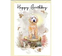 Labradoodle, Golden Doodle, Mixed breed, Dog Birthday Card