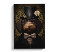 Labradoodle Gothic Art Canvas Print | Gallery Wrapped 30mm Frame Wall Art | 30x20 inches | Ready to Hang | Contemporary Picture | Living Room Bedroom Lounge Office