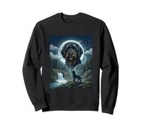 Labradoodle Howling to The Moon Meme Funny Dog Lover Sweatshirt