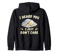Labradoodle I don't care Sleeping Dog Zip Hoodie