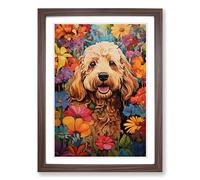 Labradoodle Informel Framed Print | A2 Walnut Framed Wall Art | Ready to Hang | Modern Nature Picture | Living Room Bedroom Lounge Office