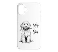 Labradoodle “Let’s Go!” Design - Happy Doodle Design Case for iPhone 16 Plus