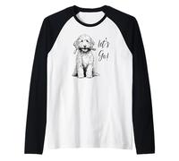 Labradoodle “Let’s Go!” Design - Happy Doodle Design Raglan Baseball Tee