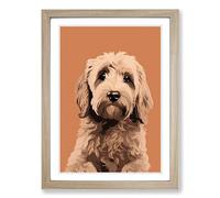 Labradoodle Minimalism No.2 Framed Print | A2 Oak Framed Wall Art | Ready to Hang | Minimalist Nature Picture | Living Room Bedroom Lounge Office