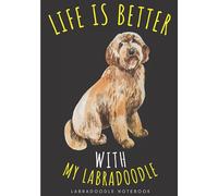 Labradoodle Notebook: Large Lined Journal For Your Daily To do List Note | 100 pages Decorated With Small Dogs Face Designs and Puppy Head Oranement | ... Book Gift to Keep track & Record Information