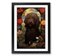 Labradoodle Nouveau No.2 Framed Print | A2 Black Framed Wall Art | Ready to Hang | Modern Nature Picture | Living Room Bedroom Lounge Office