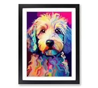 Labradoodle Pop Framed Print | A2 Black Framed Wall Art | Ready to Hang | Modern Nature Picture | Living Room Bedroom Lounge Office