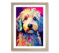 Labradoodle Pop Framed Print | A2 Oak Framed Wall Art | Ready to Hang | Modern Nature Picture | Living Room Bedroom Lounge Office