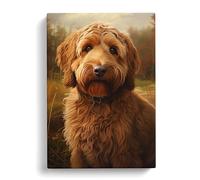 Labradoodle Realism Art Canvas Print | Gallery Wrapped 30mm Frame Wall Art | 30x20 inches | Ready to Hang | Contemporary Picture | Living Room Bedroom Lounge Office